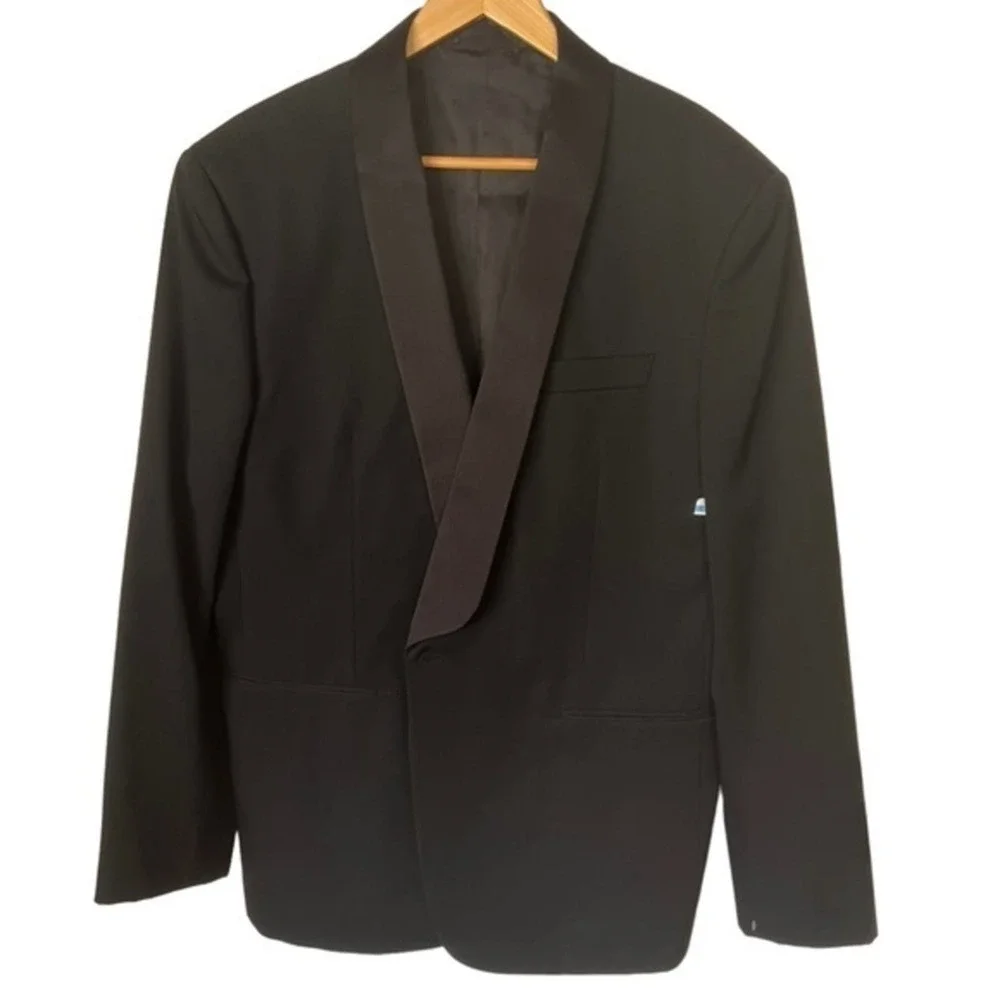 Calvin Klein Black Wool Tuxedo Dinner Jacket Size 42R New